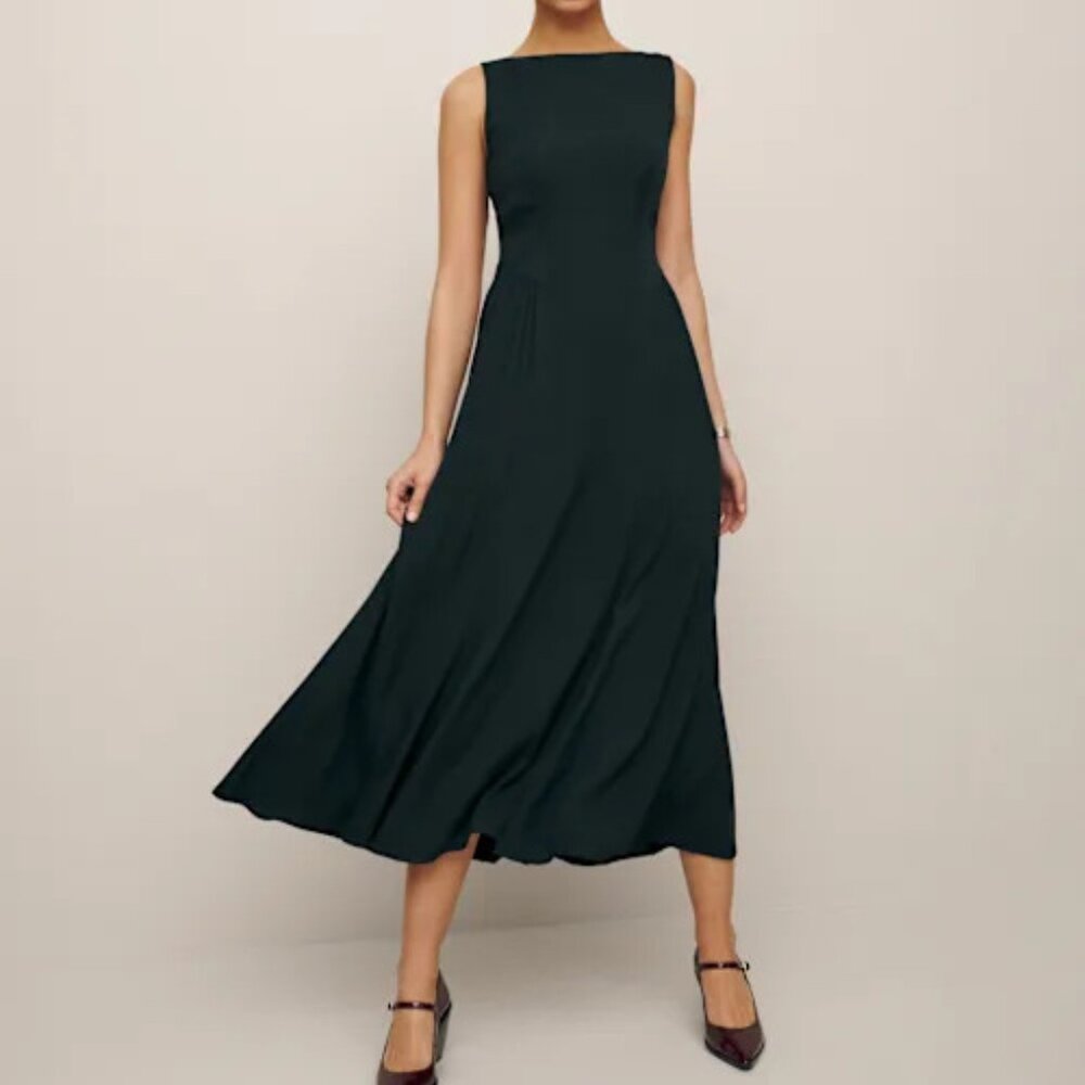 Reformation Dark Green Midi Dress
